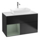 V&B Meuble sous lavabo Finion 100, éclairage mural, blanc mat, rangement huile mat laqué, bleu mat laqué-1