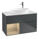 V&B Meuble sous lavabo Finion 100, éclairage mural, blanc, régulateur Oa ven, miroir bleu m Lac-1