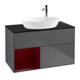 V&B Meuble sous lavabo Finion 100, éclairage mural, bleu, étagère, anthracite-1