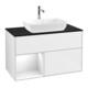 V&B Meuble sous lavabo Finion 100, Pl b m, blanc laqué brillant-1