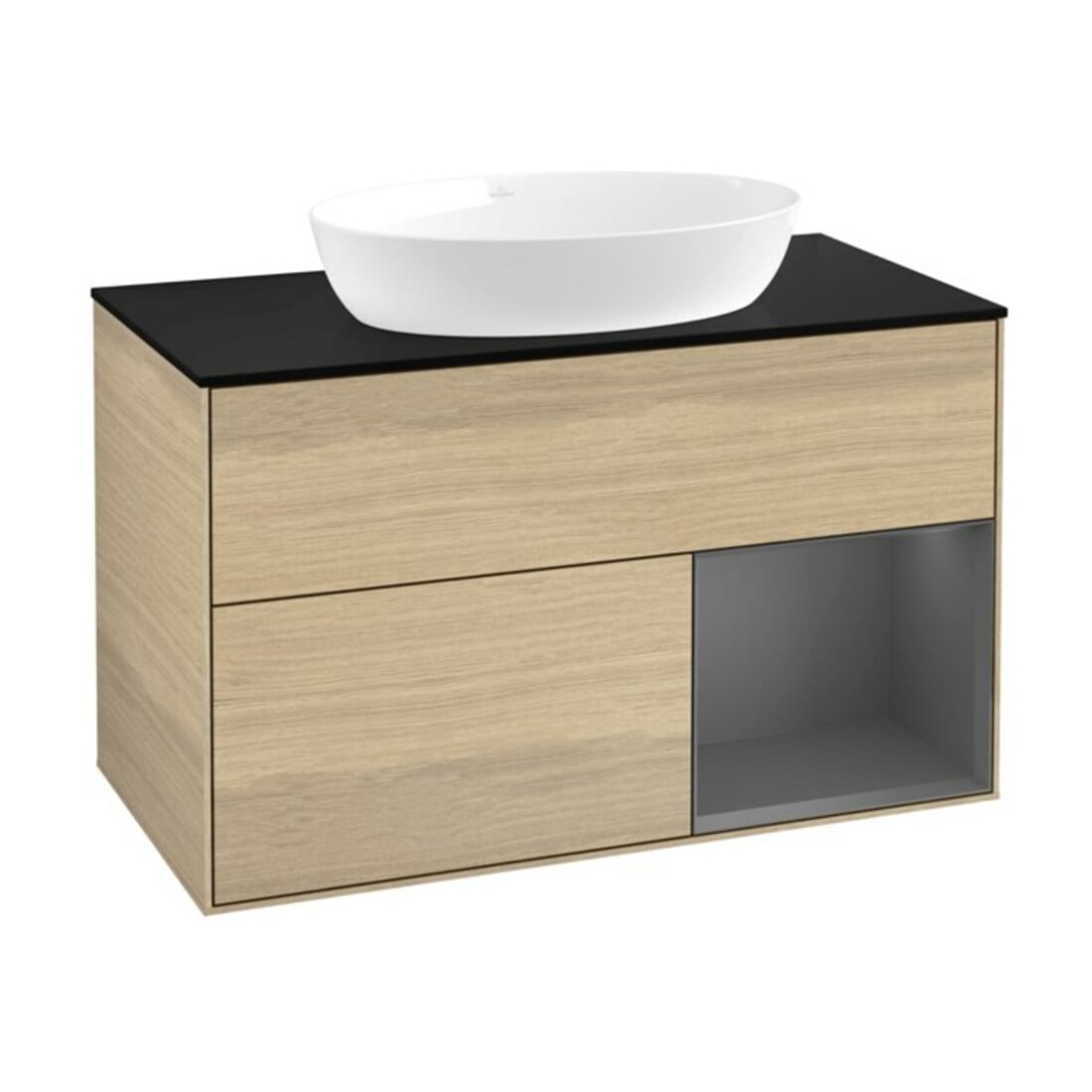 V&B Meuble sous-lavabo Finion 100, Pl b m, Rég Anthrac. m Lac, Oa ven