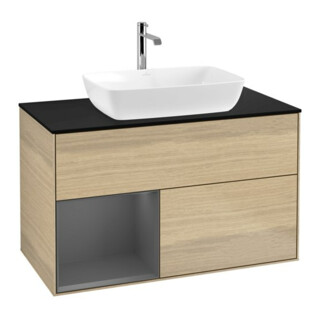 V&B Meuble sous lavabo Finion 100, Pl b m, Reg Anthrac. m Lac, Oa ven