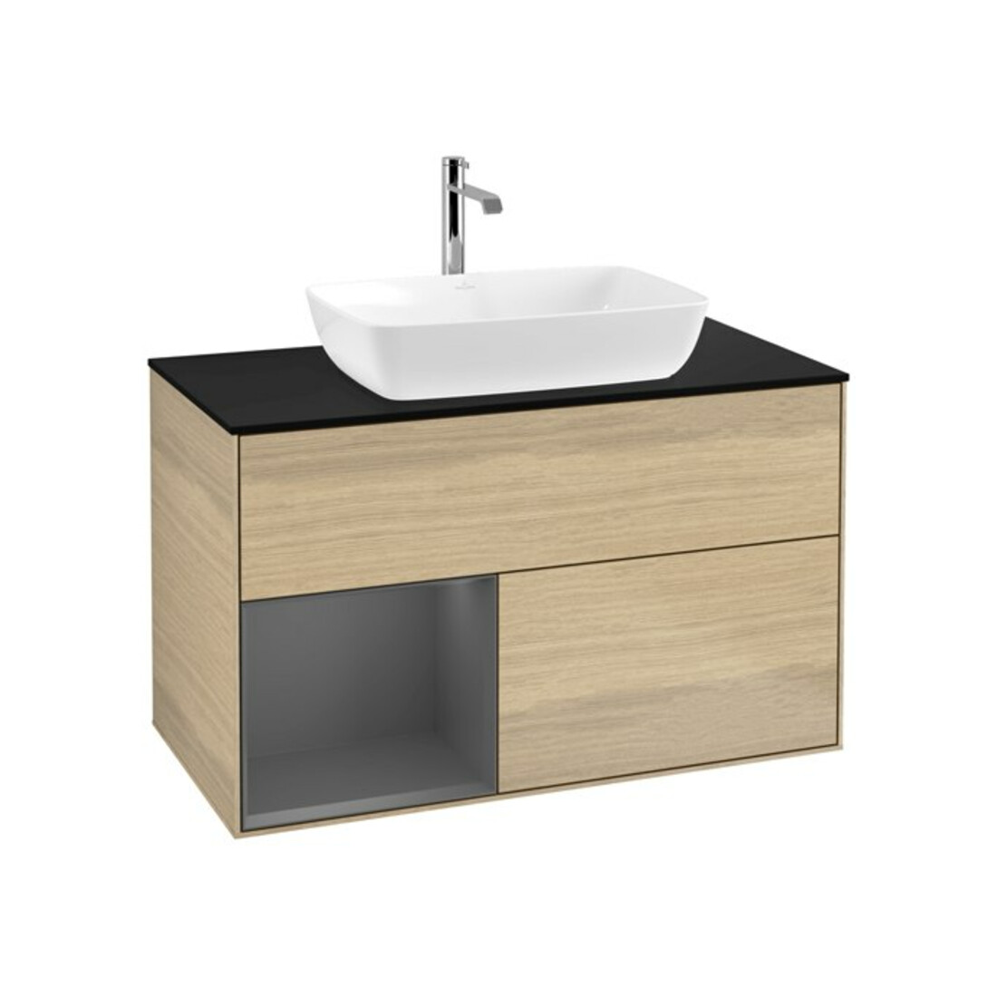 V&B Meuble sous lavabo Finion 100, Pl b m, Reg Anthrac. m Lac, Oa ven