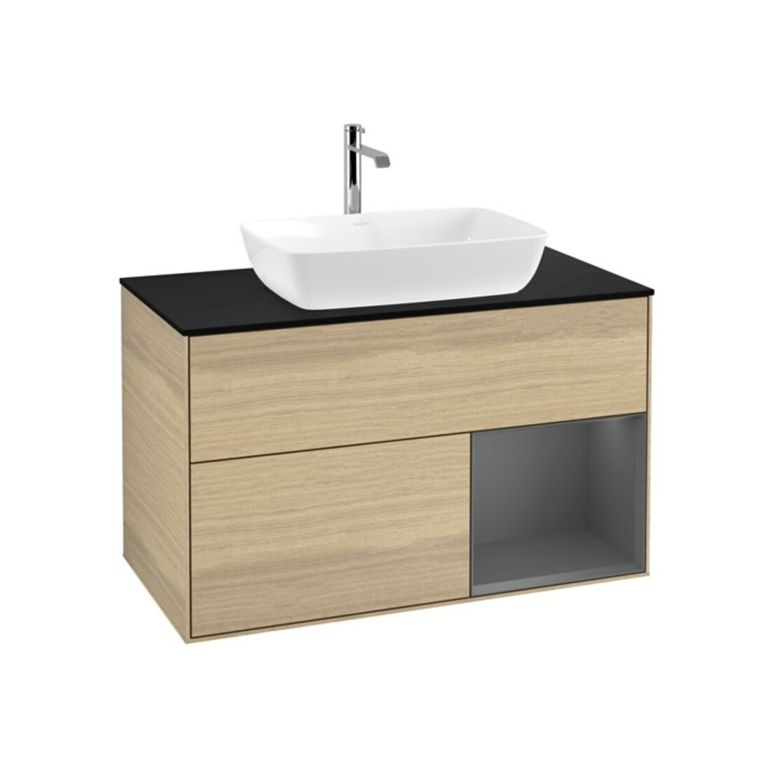 V&B Meuble sous lavabo Finion 100, Pl b m, Rég Anthrac. m Lac, Oa ven