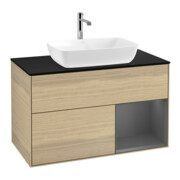 V&B Meuble sous lavabo Finion 100, Pl b m, Rég Anthrac. m Lac, Oa ven