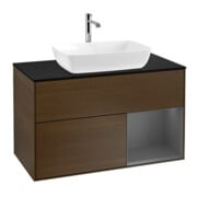 V&B Meuble sous-lavabo Finion 100, Pl b m, Rég Anthracite m Lac, veiné noyer
