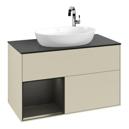 V&B Meuble sous-lavabo Finion 100, Pl b m, Reg bla m Lac, si Gr m Lac