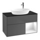 V&B Meuble sous-lavabo Finion 100, Pl b m, Reg glo blc laqué, Anthracite m-1