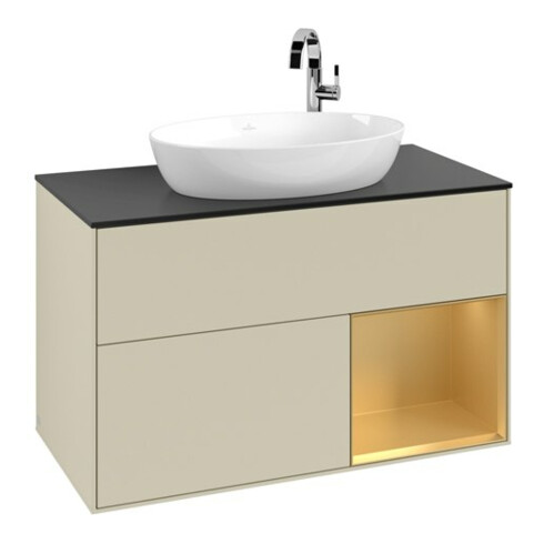 V&B Meuble sous lavabo Finion 100, Pl b m, Reg gol m Lac, si Gr m Lac