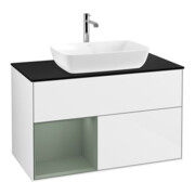 V&B Meuble sous-lavabo Finion 100, Pl b m, Rég Oli. m Lac, blanc brillant Lac