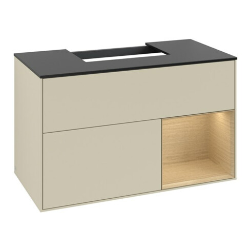 V&B Meuble sous-lavabo Finion 100, Pl b m, Reg re Oa ven, si Gr m Lac