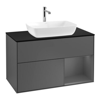 V&B Meuble sous lavabo Finion 100, Pl b m, Rg A m Lac, Anthrac. m