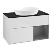V&B Meuble sous-lavabo Finion 100, Pl b m, Rg A m Lac, blanc m Lac
