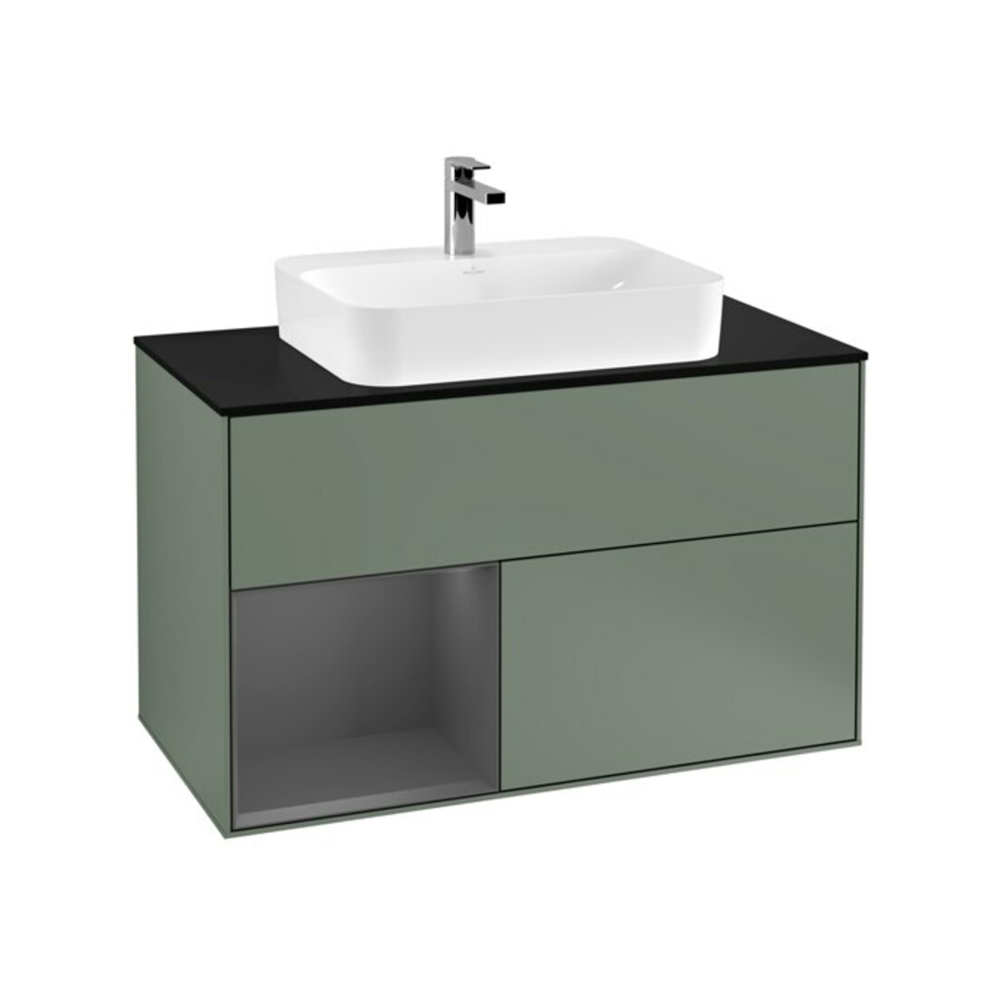 V&B Meuble sous lavabo Finion 100, Pl b m, Rg l Anthrac. m, Oli. m Lac