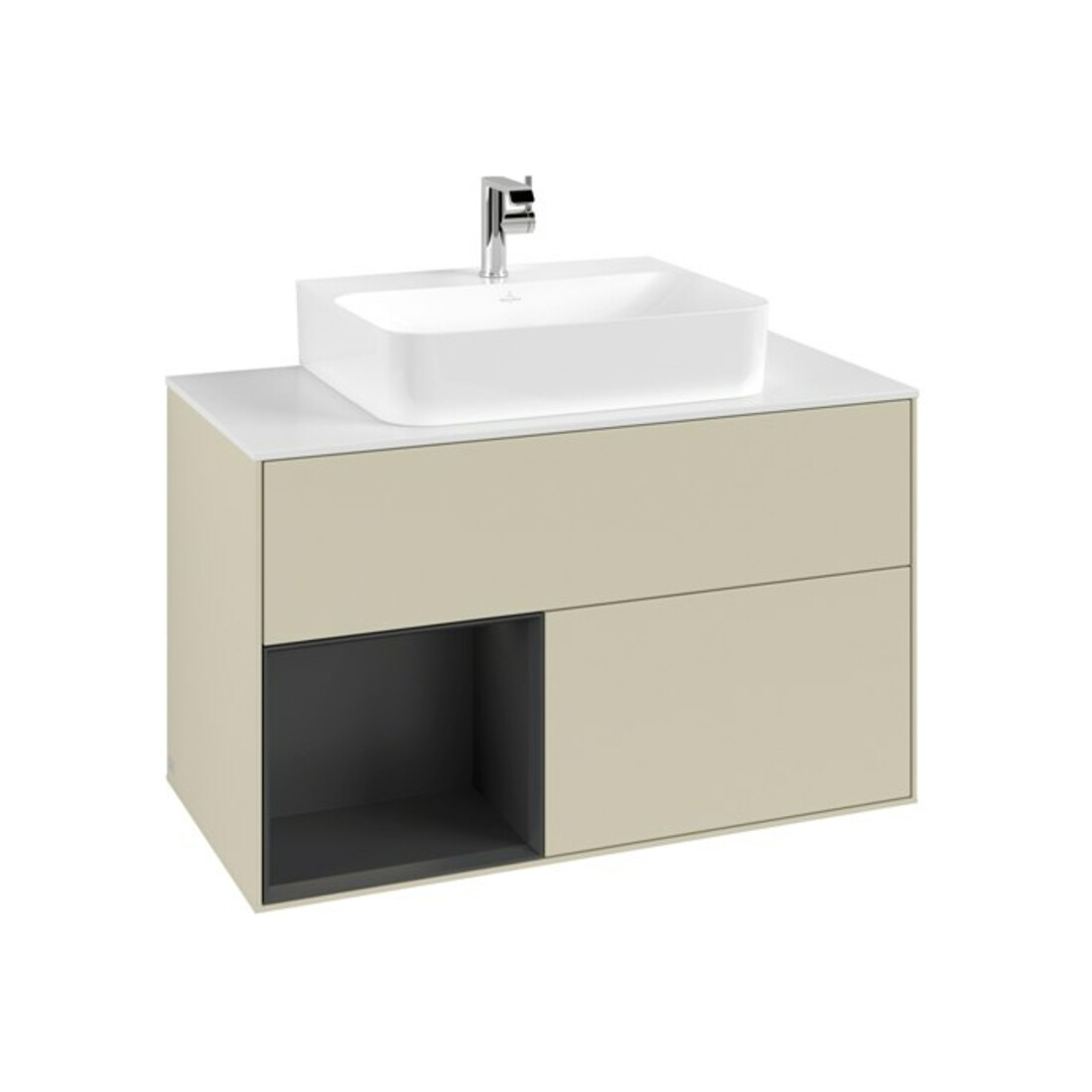 V&B Meuble sous lavabo Finion 100, Pl b m, Rg l blanc mat Lac, si Gr m Lac