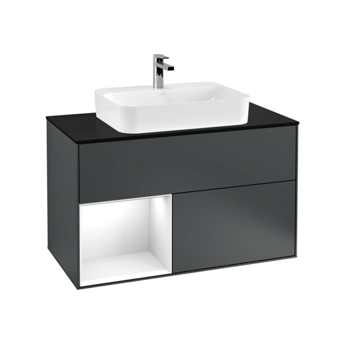 V&B Meuble sous-lavabo Finion 100, Pl b m, Rg l g w Lac, md bl. m Lac