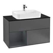 V&B Meuble sous lavabo Finion 100, Pl b m, Rg l md b m Lac, Anthrac. m