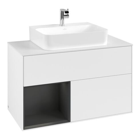 V&B Meuble sous-lavabo Finion 100, Pl b m, Rg l si Gr m Lac, blanc m Lac