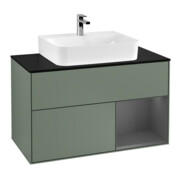 V&B Meuble sous lavabo Finion 100, Pl b m, Rg r anthracite m, Oli. m laqué