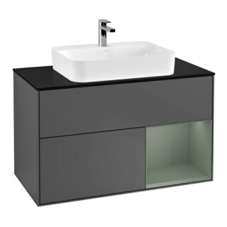 V&B Meuble sous lavabo Finion 100, Pl b m, Rg r Oli. m Lac, Anthrac. m