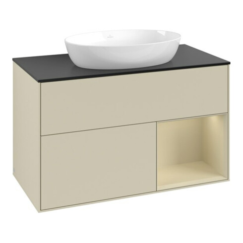 V&B Meuble sous lavabo Finion 100, Pl b m, Rg si Gr m Lac, si Gr m Lac