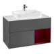 V&B Meuble sous-lavabo Finion 100, Pl blanc, étag. droite Peo, Anthracite m-1