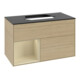 V&B Meuble sous lavabo Finion 100, Pl blanc mat, Étagère gauche, Gris mat laqué, Oa ven-3