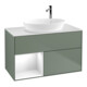 V&B Meuble sous lavabo Finion 100, Pl blanc mat, porte laquée blanc brillant, poignée laquée-1