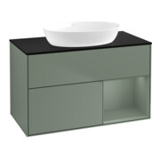 V&B Meuble sous-lavabo Finion 100, Pl blanc mat, Rangement huile mat laqué, huile mat laqué