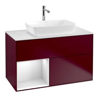 V&B Meuble sous-lavabo Finion 100, Pl blanc mat, Reg blanc mat Lac, Peo mat