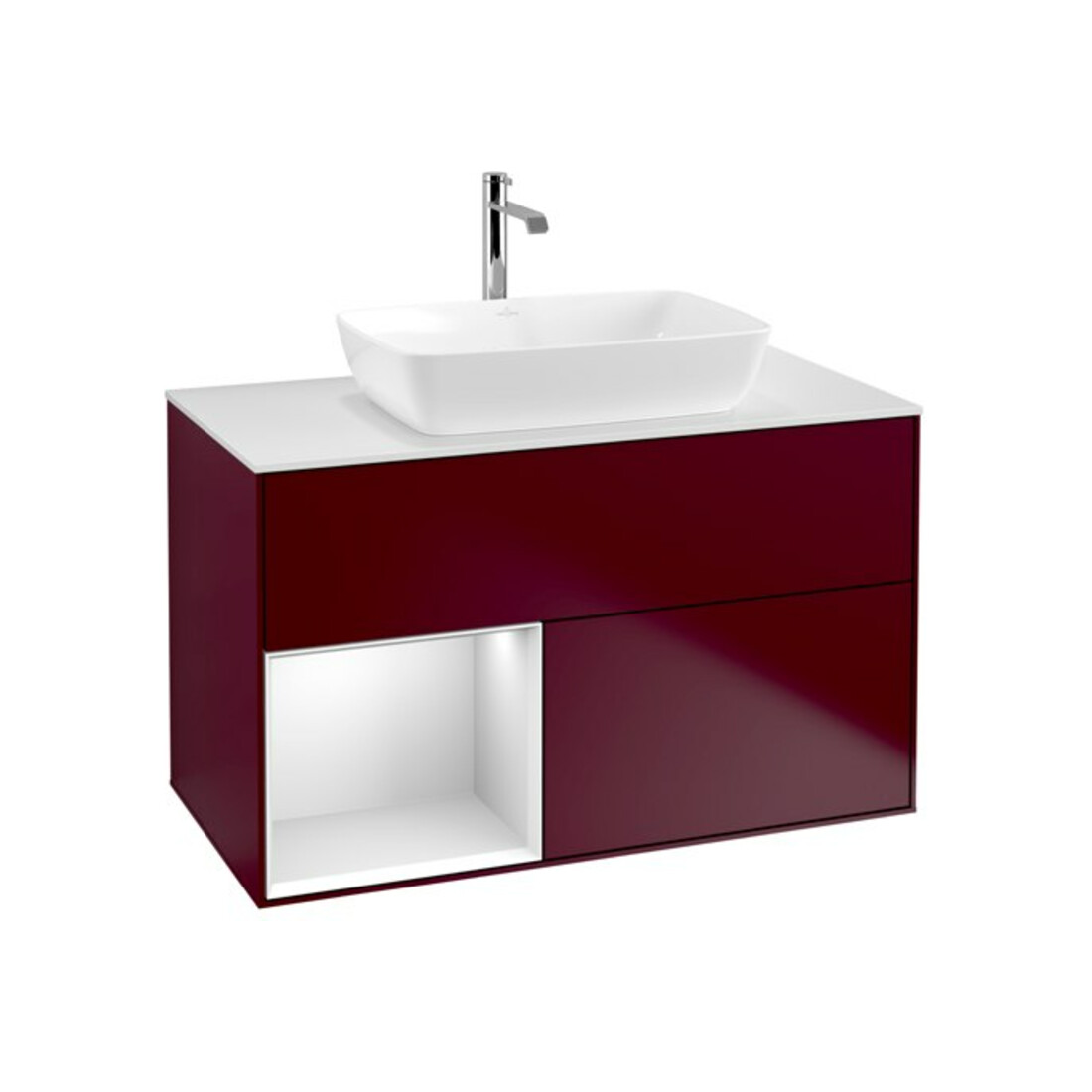 V&B Meuble sous-lavabo Finion 100, Pl blanc mat, Reg blanc mat Lac, Peo mat