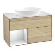 V&B Meuble sous lavabo Finion 100, pl blanc mat, rég blanc mat laqué, oa ven-1