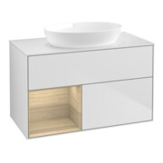 V&B Meuble sous lavabo Finion 100, pl blanc mat, rég Oa ven, blanc mat laqué-1