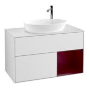 V&B Meuble sous-lavabo Finion 100, Pl blanc mat, Reg Peo mat laqué, blanc mat laqué