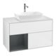 V&B Meuble sous-lavabo Finion 100, Pl blanc mat, Réglette médium mat Lac, blanc brillant Lac-1