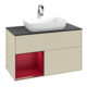 V&B Meuble sous lavabo Finion 100, Pl blanc mat, Réglette Peo mat laqué, gris brillant laqué-3