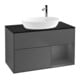 V&B Meuble sous lavabo Finion 100, Pl blanc mat, Rg A mat laqué, Anthracite m-1