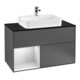 V&B Meuble sous lavabo Finion 100, Pl blanc mat, Rg gauche blanc mat, Anthracite m-1