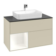 V&B Meuble sous lavabo Finion 100, Pl blanc mat, Rg gauche blanc mat laqué, si gris mat laqué-3