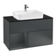 V&B Meuble sous lavabo Finion 100, Pl blanc mat, Rg laqué mat blanc mat-1