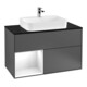 V&B Meuble sous lavabo Finion 100, Pl blanc mat, Rg large gris blanc laqué, Anthracite m-1