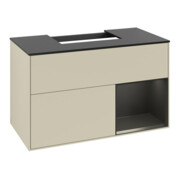 V&B Meuble sous lavabo Finion 100, Pl blanc mat, Rg rouge blanc mat, si Gris mat lacqué