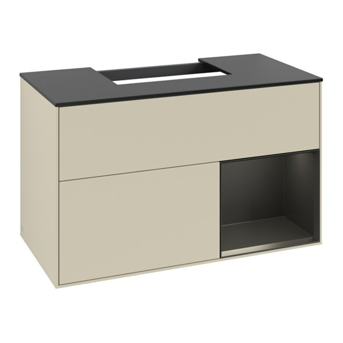 V&B Meuble sous lavabo Finion 100, Pl blanc mat, Rg rouge blanc mat, si Gris mat lacqué