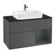 V&B Meuble sous lavabo Finion 100, Pl blanc mat, Rg rouge mat brillant, Anthracite m-1