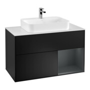 V&B Meuble sous lavabo Finion 100, pl blanc mat, rg rouge moyen brillant, bleu moyen brillant