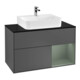 V&B Meuble sous-lavabo Finion 100, Pl blanc mat, Rg rouge Olive mat Lac, Anthracite mat-1