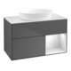 V&B Meuble sous-lavabo Finion 100, Pl blanc mat, Tiroir blanc mat Lac, Anthracite mat-1