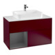 V&B Meuble sous lavabo Finion 100, pl blanc mat, tiroir gauche anthracite mat, poignée m-1
