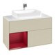 V&B Meuble sous lavabo Finion 100, Pl blanc mat, tiroir gauche Peo, gris moyen laqué-4