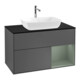 V&B Meuble sous lavabo Finion 100, Pl blanc mat, Tiroir huile mat, Anthracite mat-1